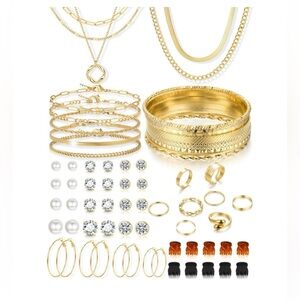 56 Pieces Jewelry Reseller Bundle Necklaces, Bracelets, Rings, & Earrings